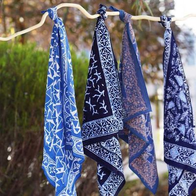 Alternate image for Hand Dyed Batik Bandana, 100% Soft Cotton, Mark, Black, White