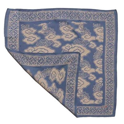 Alternate image for Hand Dyed Batik Bandana, 100% Soft Cotton, Pewter Sky, Grey