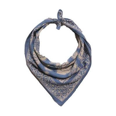 Alternate image for Hand Dyed Batik Bandana, 100% Soft Cotton, Pewter Sky, Grey