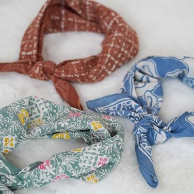 Alternate image for Hand Dyed Batik Bandana, 100% Soft Cotton, Pewter Sky, Grey