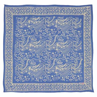 Alternate image for Hand Dyed Batik Bandana, 100% Soft Cotton, Tidal Flow, Blue