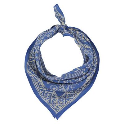 Alternate image for Hand Dyed Batik Bandana, 100% Soft Cotton, Tidal Flow, Blue