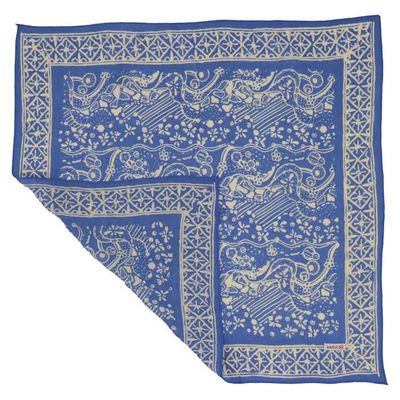 Alternate image for Hand Dyed Batik Bandana, 100% Soft Cotton, Tidal Flow, Blue