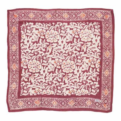Alternate image for Hand Dyed Batik Bandana, Plum Haze, Floral, Purple, Scarf, 100% Cotton
