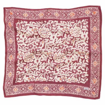 Alternate image for Hand Dyed Batik Bandana, Plum Haze, Floral, Purple, Scarf, 100% Cotton