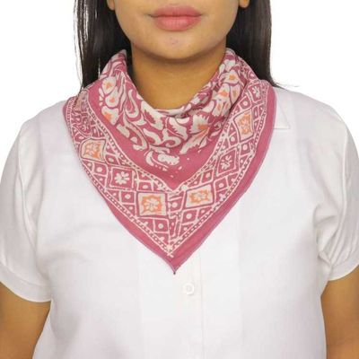 Alternate image for Hand Dyed Batik Bandana, Plum Haze, Floral, Purple, Scarf, 100% Cotton