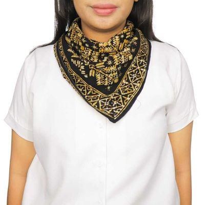 Primary image for Hand Dyed Batik Bandana, 100% Soft Cotton, Shadow & Soil, Black Brown