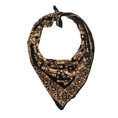 Alternate image for Hand Dyed Batik Bandana, 100% Soft Cotton, Shadow & Soil, Black Brown