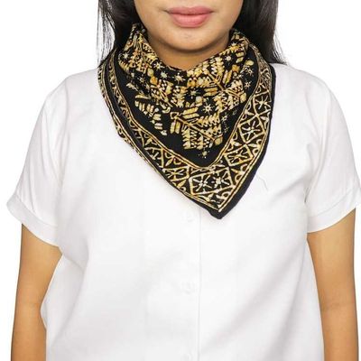 Alternate image for Hand Dyed Batik Bandana, 100% Soft Cotton, Shadow & Soil, Black Brown