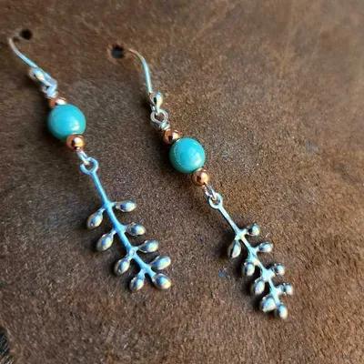 Primary image for Handmade Long Dangle Earrings with Sterling Silver Ear Wires