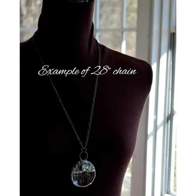 Alternate image for Magnifying Glass Necklace, Abalone Heart Accent