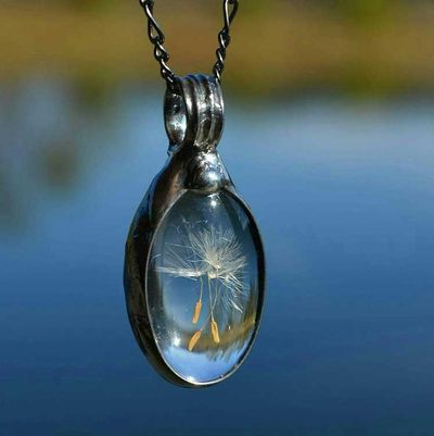 Alternate image for Wish Necklace for Women, 4 Seed, Handmade Dandelion Seed Pendant