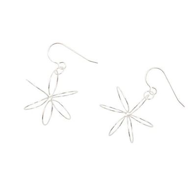Alternate image for Sterling Silver Snowflake Star Dangling Earrings