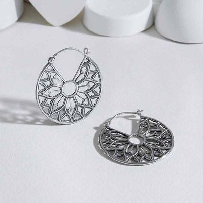 Primary image for Cathedral Rose Window Hoop Earrings