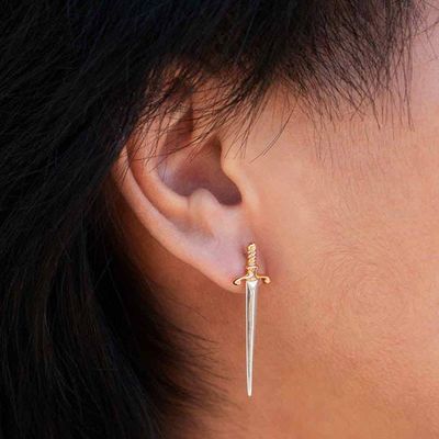 Alternate image for Large Sword Stud Earrings