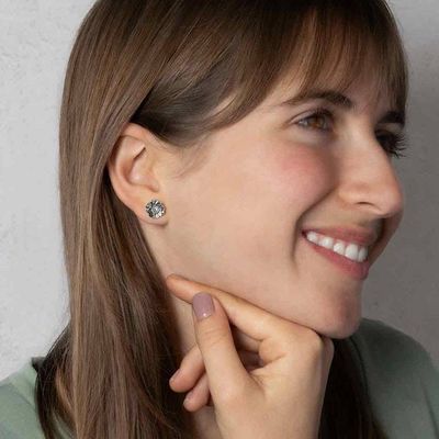 Alternate image for Poppy Flower Stud Earrings