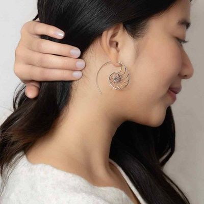 Alternate image for Nautilus Spiral Hoop Earrings