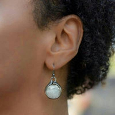 Alternate image for Glow-in-the-Dark Glass Earrings, Handmade Dangles