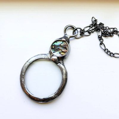 Alternate image for Magnifier Necklace for Women or Men, Real Magnifying Glass