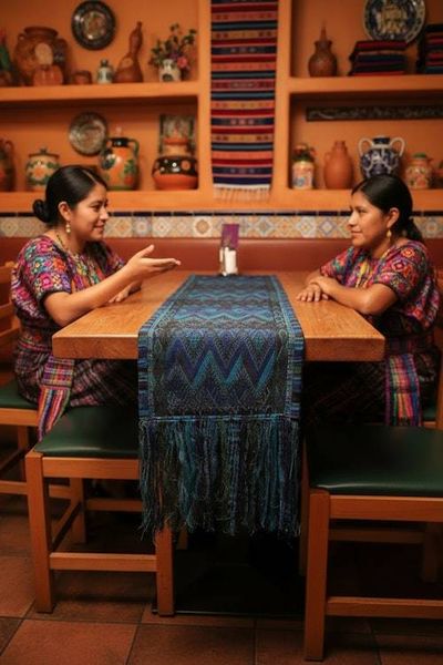 Alternate image for Beautiful Blue Huipile Table Runner