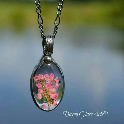 Alternate image for Scottish Heather Pendant Necklace for Women, Real Pressed Flower Jewelry