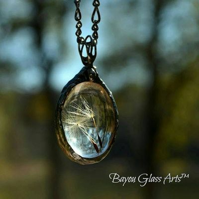 Alternate image for Dandelion Seed Necklace, Wish Jewelry for Women, Make a Wish Pendant, 2 Dandelion Seeds