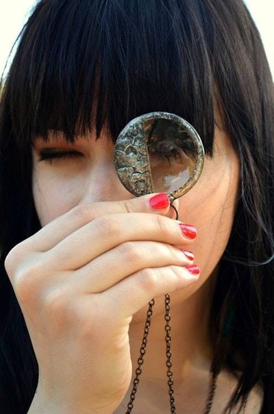 Alternate image for Handmade Magnifying Glass Necklace for Women, Glass Monocle, Practical Gift for Reader or Elderly