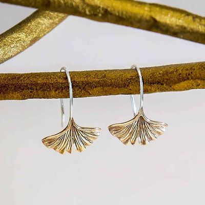 Alternate image for Ginkgo Leaf Earrings