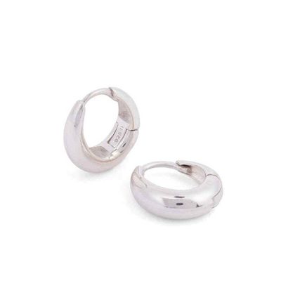 Alternate image for Sterling Silver Teardrop Huggie Hoop