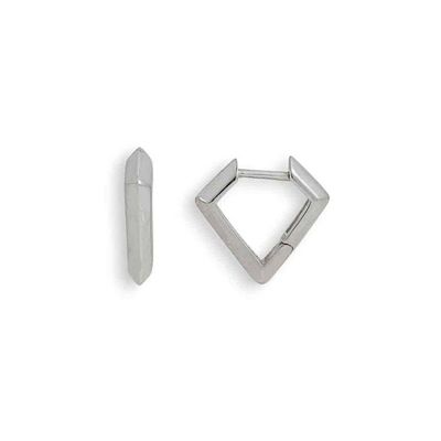 Alternate image for Sterling Silver Diamond Shaped Huggie Hoops