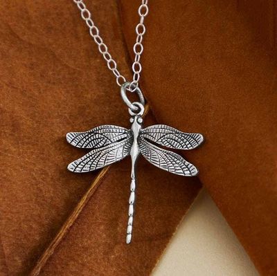 Alternate image for Sterling Silver Dragonfly Necklace
