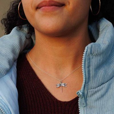 Alternate image for Sterling Silver Dragonfly Necklace