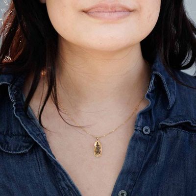 Alternate image for Oval Pine Tree Necklace