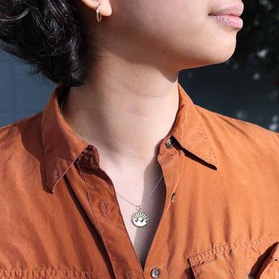 Alternate image for Wave Necklace with Bronze Sun