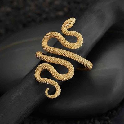 Alternate image for Textured Adjustable Snake Ring