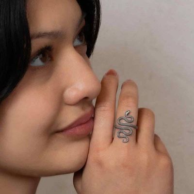 Alternate image for Textured Adjustable Snake Ring