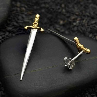 Alternate image for Large Sword Stud Earrings