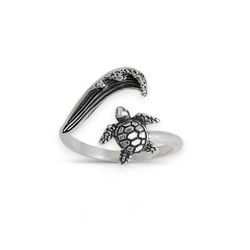 Image for Turtle and Wave Adjustable Ring