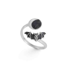 Image for Adjustable Moon and Bat Ring