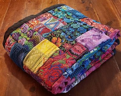 Alternate image for Mixed Huipile Hand-Woven Lap Blanket or Throw