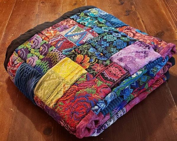 Alternate image for Mixed Huipile Hand-Woven Lap Blanket or Throw