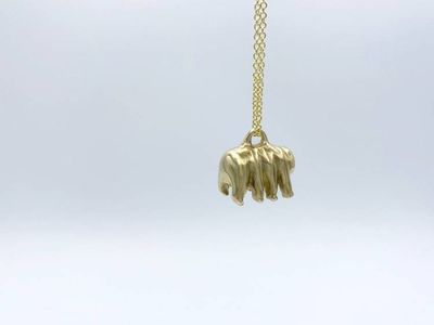 Alternate image for Bronze Tardigrade Necklace on 14k Gold Filled Chain