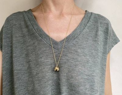 Alternate image for Bronze Tardigrade Necklace on 14k Gold Filled Chain