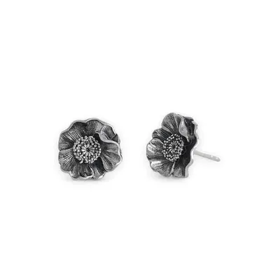Alternate image for Poppy Flower Stud Earrings