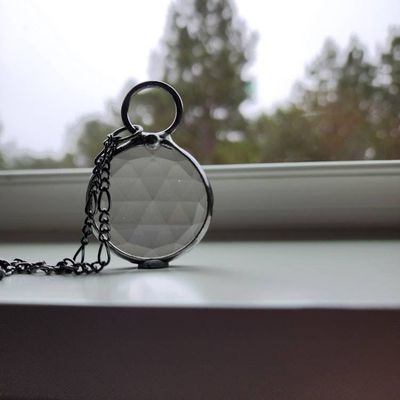 Alternate image for Kaleidoscope Pendant Necklace for Women, Faceted Prism Glass Crystal Jewelry