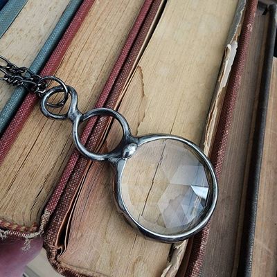 Alternate image for Kaleidoscope Necklace, Long Pendant Chain, Glass Prism Jewelry, Fun Gift for Her