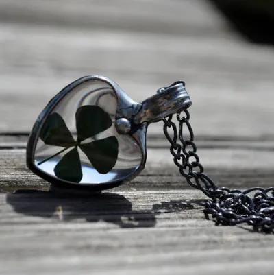 Alternate image for 4 Leaf Clover Heart Pendant, Lucky Charm Necklace for Women, St. Patricks Day Jewelry