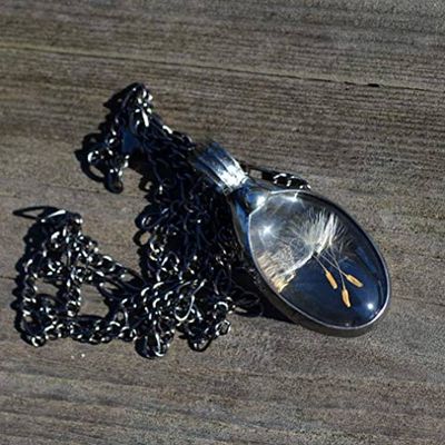 Alternate image for Dandelion Seed Necklace, Wish Jewelry, Dandelion Jewelry, 3 Seeds, Three Wishes