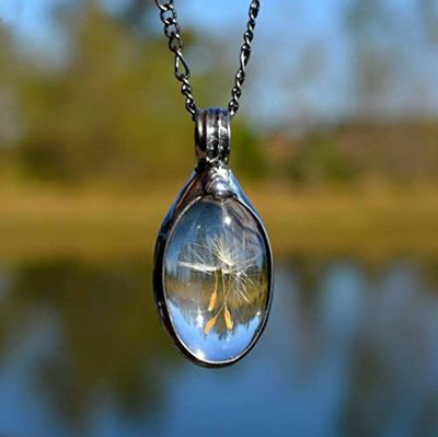 Alternate image for Dandelion Seed Necklace, Wish Jewelry, Dandelion Jewelry, 3 Seeds, Three Wishes