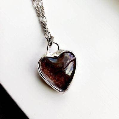 Alternate image for Blue Butterfly Heart Necklace, Real Blue Morpho Butterfly Wing Jewelry, Valentines Day Gift for Her